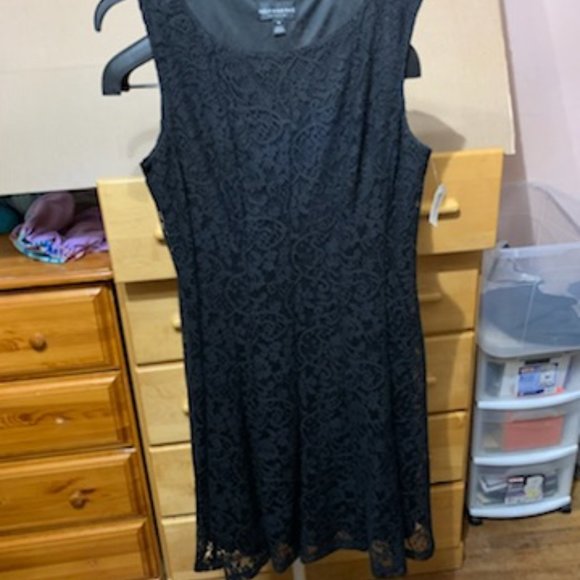 Connected Apparel Black Lacey Tank Dress - Picture 6 of 9